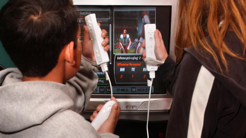 Children playing on the Wii