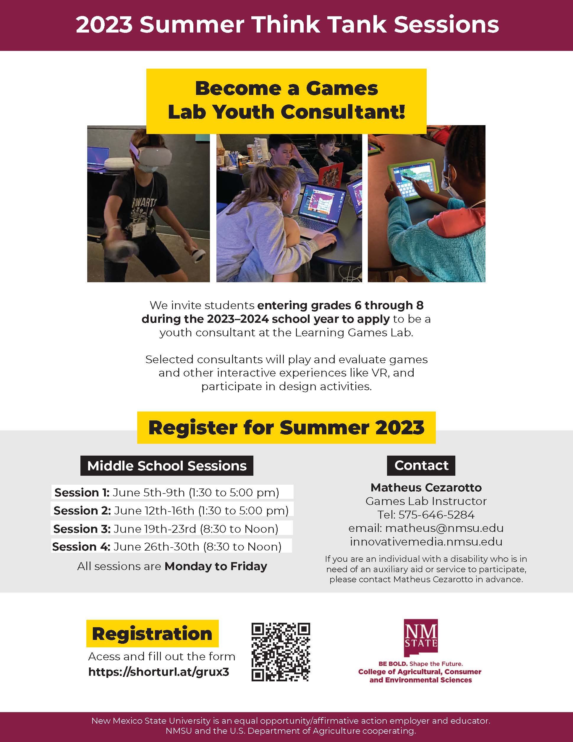 Summer Lab Flyer 2023